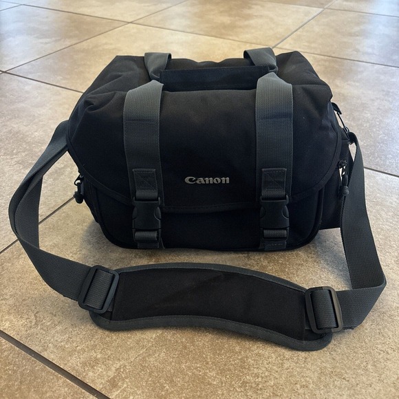Canon Digital Padded Gadget Camera Carrying Case Bag Black Gray Multi-Pocket